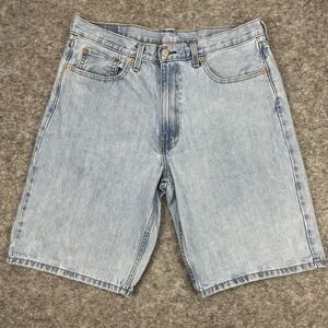 Levi's 569 Jean Shorts Loose Straight Men's Size 36 Light Wash Blue Denim Jorts